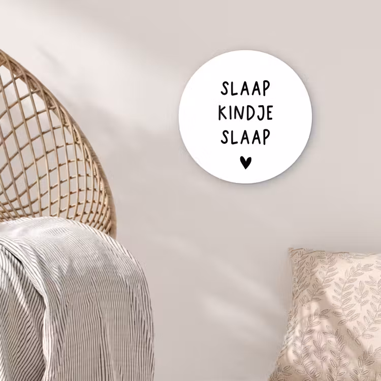 Spreuken - Quotes - Slaap kindje slaap Wandcirkel kunststof plaat 5mm dik klein -sfeer5