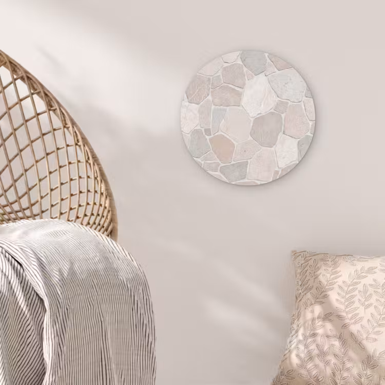 Steen - Patroon - Textuur - Beige Wandcirkel kunststof plaat 5mm dik klein -sfeer5