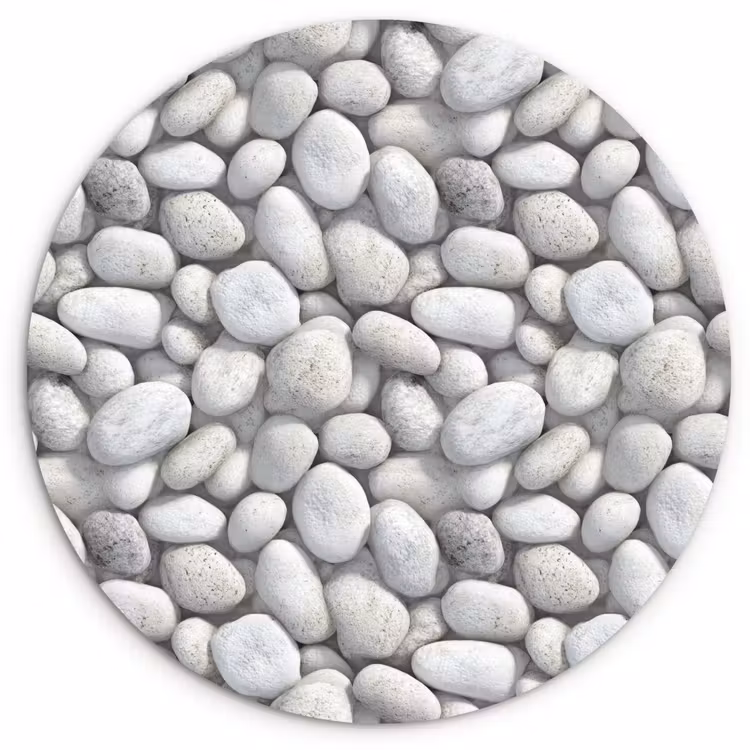 Steentjes - Grijs - Ovaal Wandcirkel kunststof plaat 5mm dik klein 188 -3d