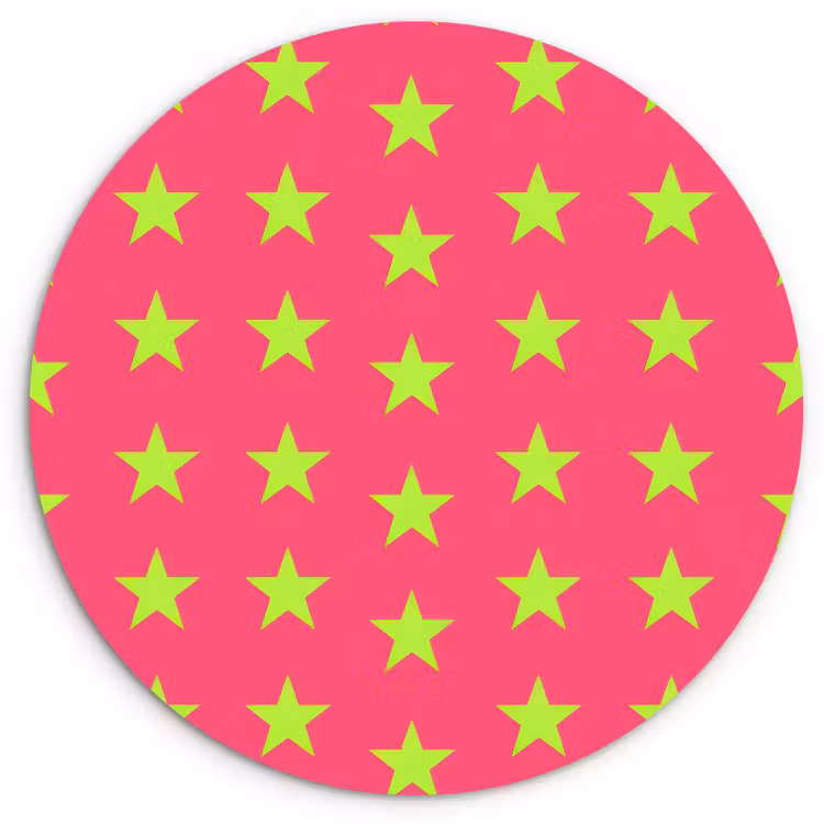 Sterren - Patroon - Roze Wandcirkel kunststof plaat 5mm dik klein 188 -3d