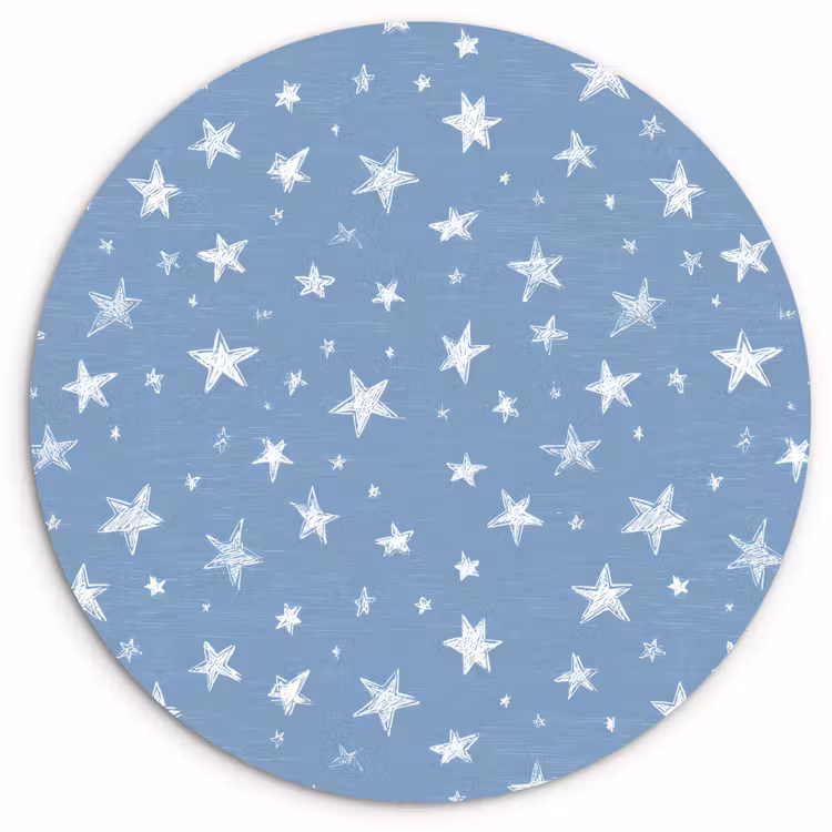 Sterretjes - Patroon - Blauw Wandcirkel kunststof plaat 5mm dik klein 188 -3d
