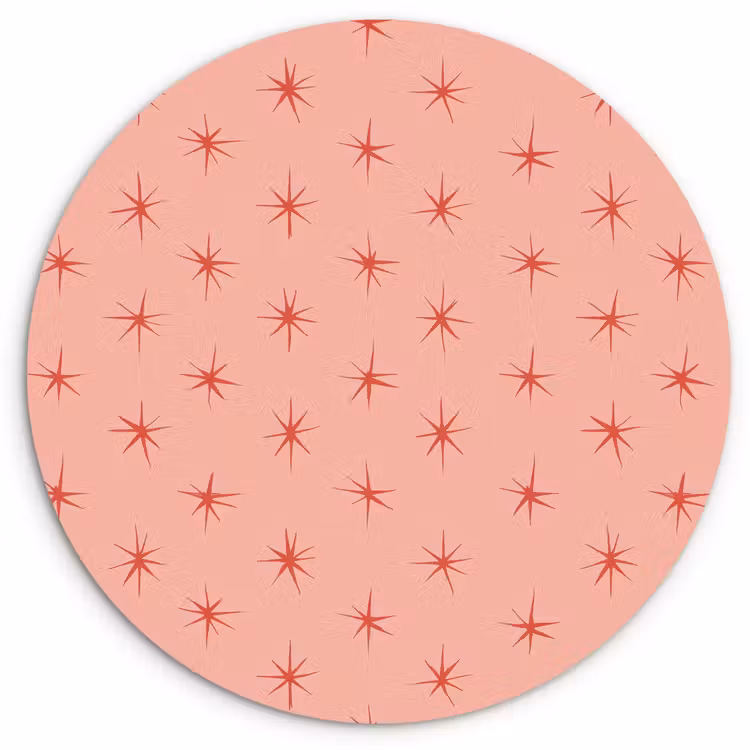 Sterretjes - Patroon - Oranje Wandcirkel kunststof plaat 5mm dik klein 188 -3d