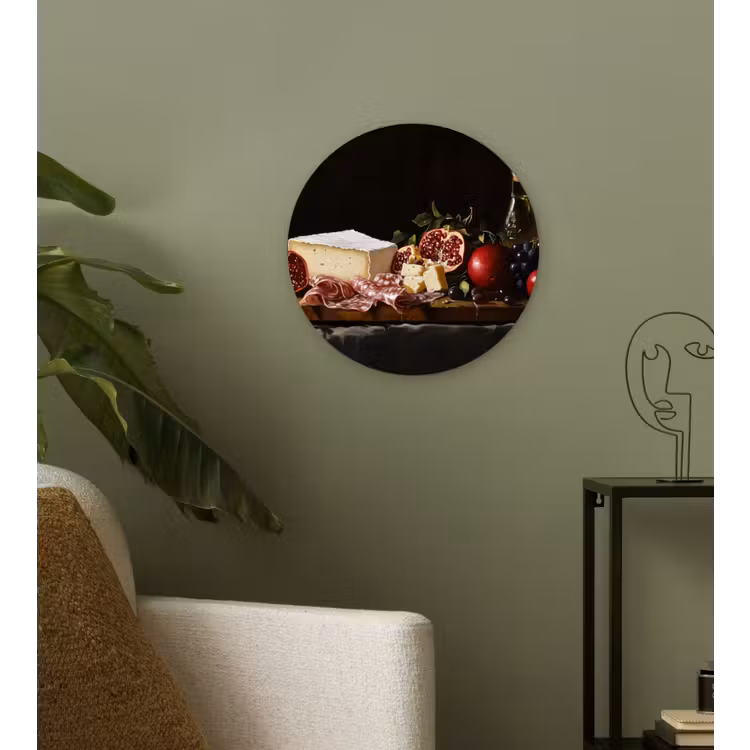 Stilleven - Vintage - Borrelplank Wandcirkel kunststof plaat 5mm dik klein -sfeer3