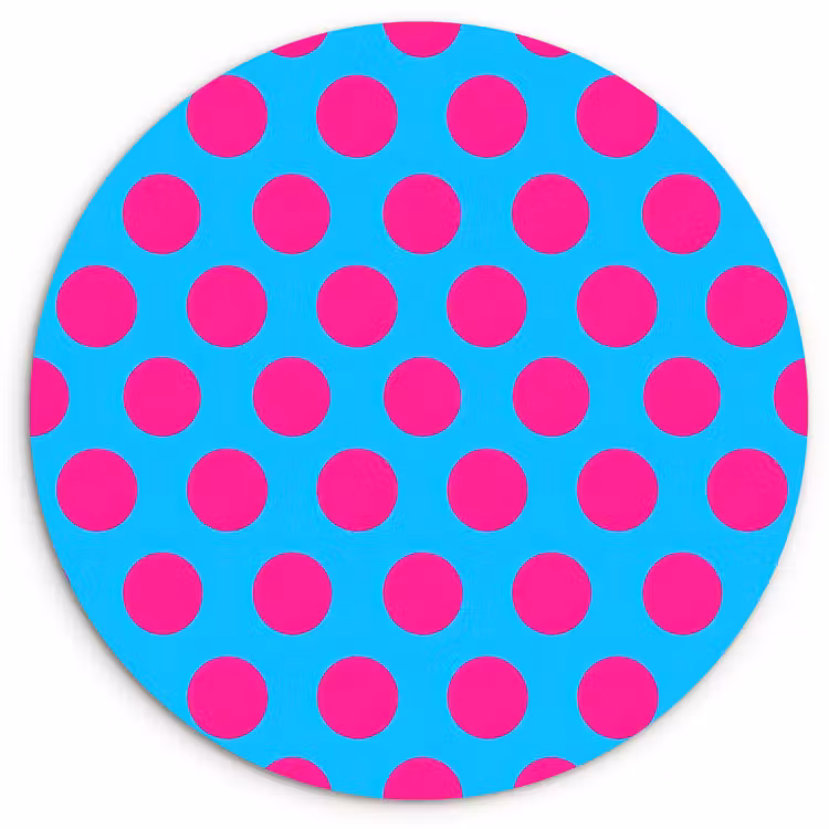 Stippen - Klassiek - Roze Wandcirkel kunststof plaat 5mm dik klein 188 -3d