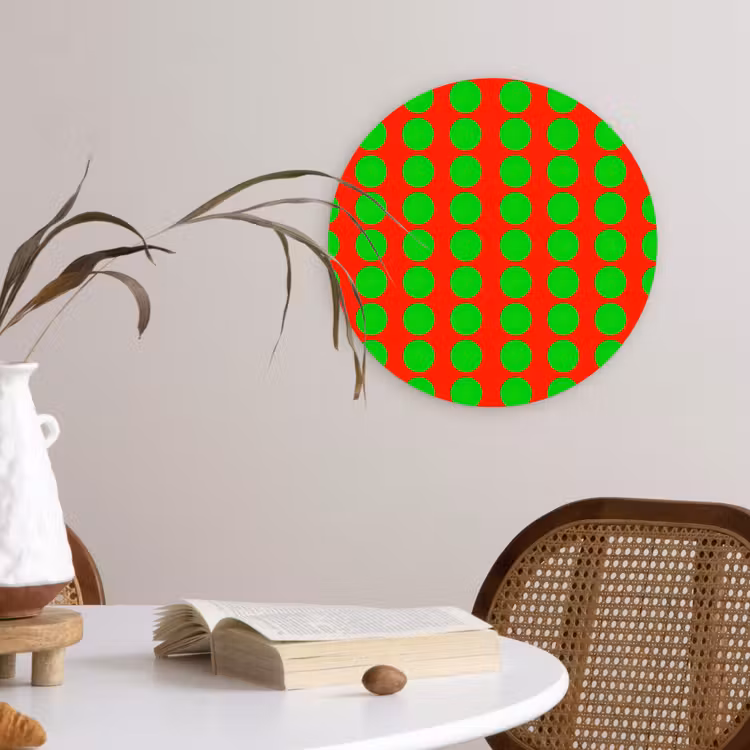Stippen - Patroon - Groen Wandcirkel kunststof plaat 5mm dik klein 188 -sfeer4