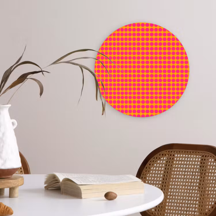 Stippen - Patroon - Oranje Wandcirkel kunststof plaat 5mm dik klein 188 -sfeer4