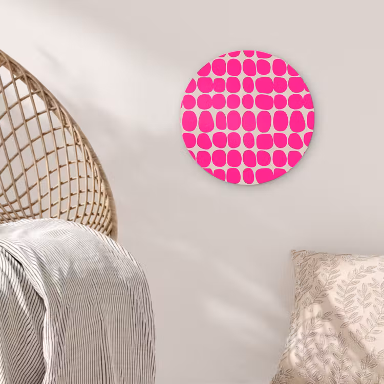 Stippen - Patroon - Roze Wandcirkel kunststof plaat 5mm dik klein 188 -sfeer5