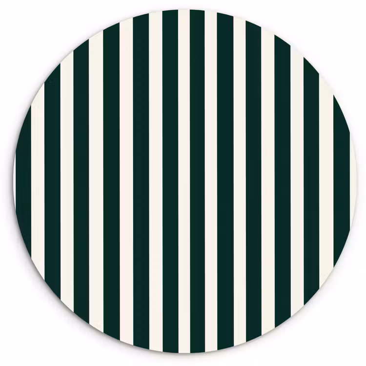 Strepen - Klassiek - Groen Wandcirkel kunststof plaat 5mm dik klein 188 -3d