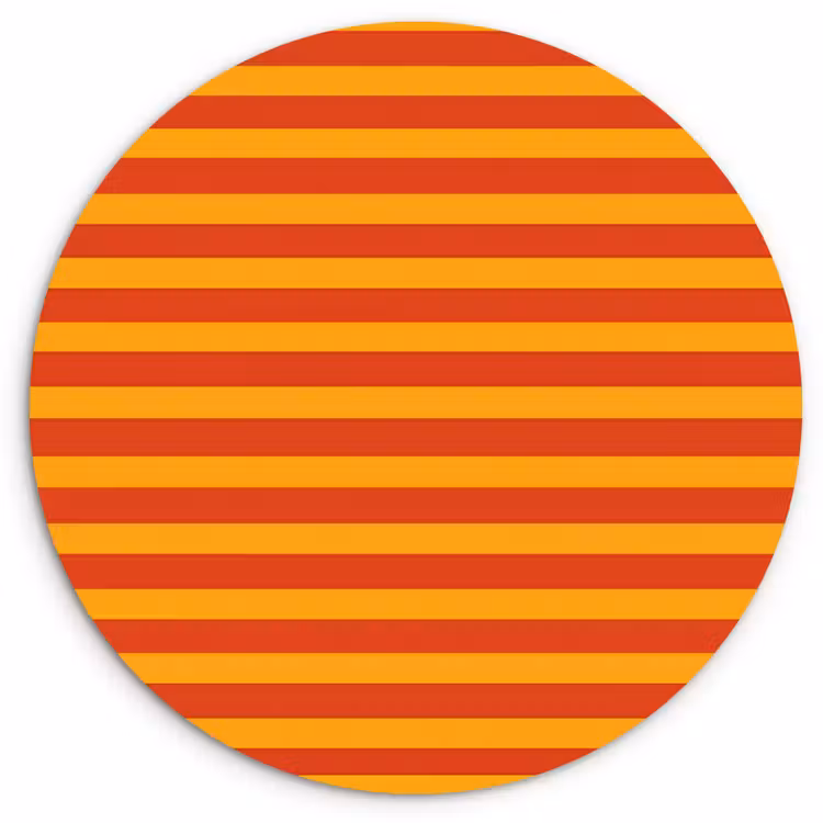 Strepen - Patroon - Oranje Wandcirkel kunststof plaat 5mm dik klein 188 -3d