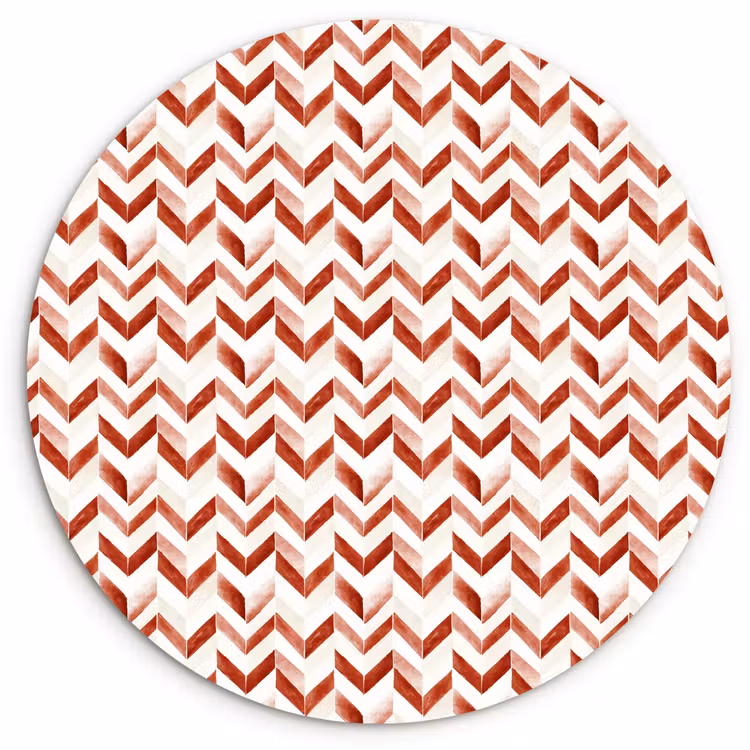 Strepen - Rood - Wit - Patroon Wandcirkel kunststof plaat 5mm dik klein 188 -3d