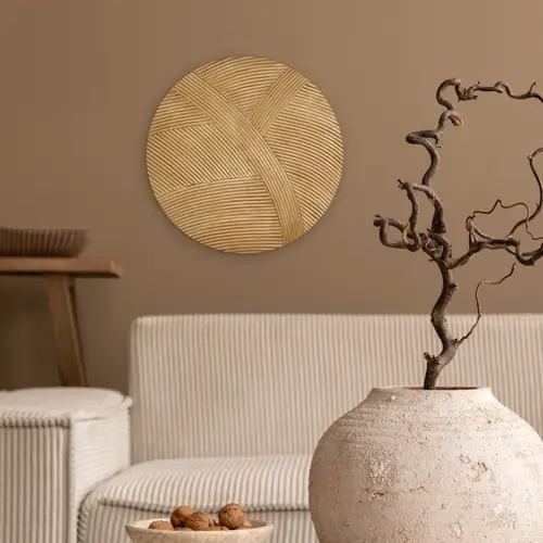 Structuur - Natuur - Kunst - Rotan Wandcirkel kunststof plaat 5mm dik klein -sfeer1