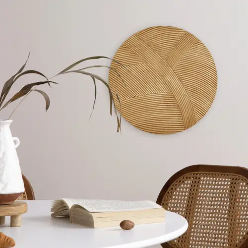 Structuur - Natuur - Kunst - Rotan Wandcirkel kunststof plaat 5mm dik klein -sfeer4