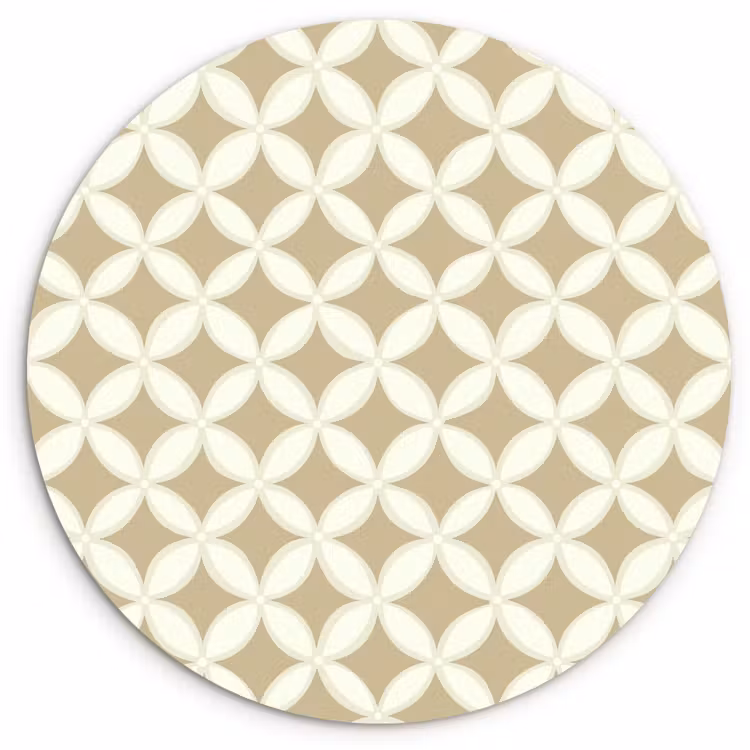 Symmetrisch - Motief - Beige Wandcirkel kunststof plaat 5mm dik klein 188 -3d