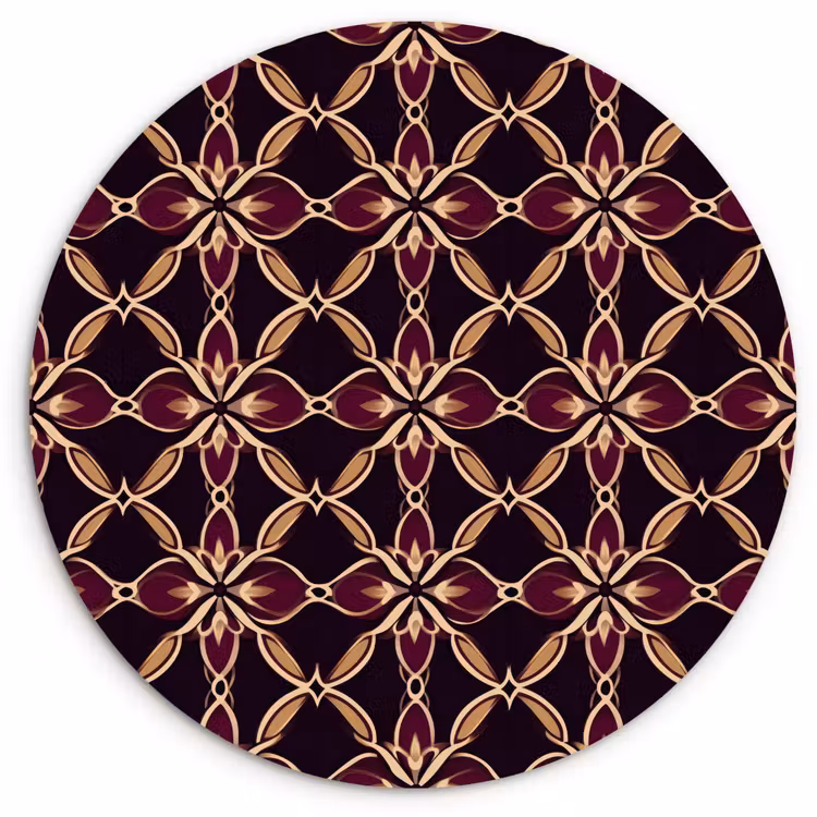 Symmetrisch - Tegel - Burgundy Wandcirkel kunststof plaat 5mm dik klein 188 -3d