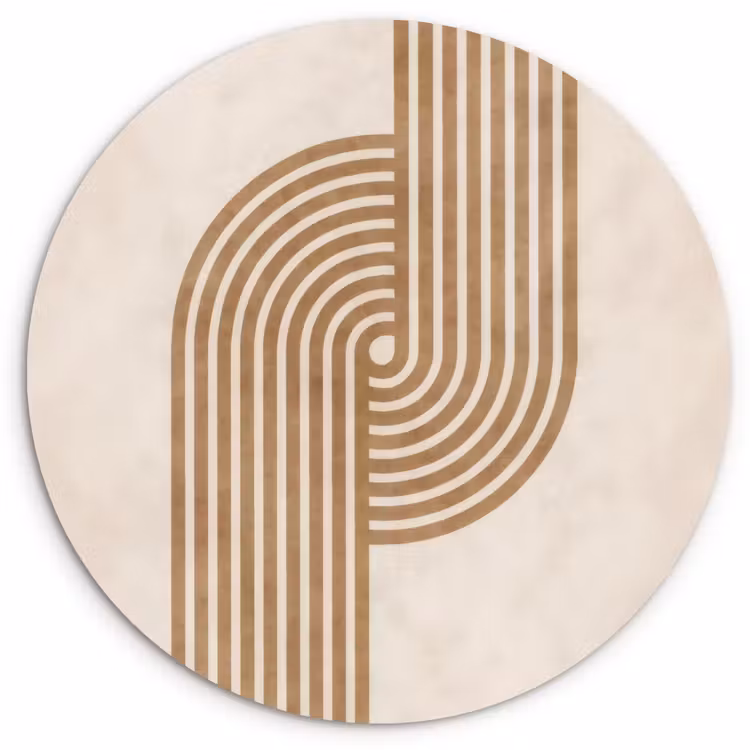Symmetrische bocht - Koperkleurig Wandcirkel kunststof plaat 5mm dik klein -3d