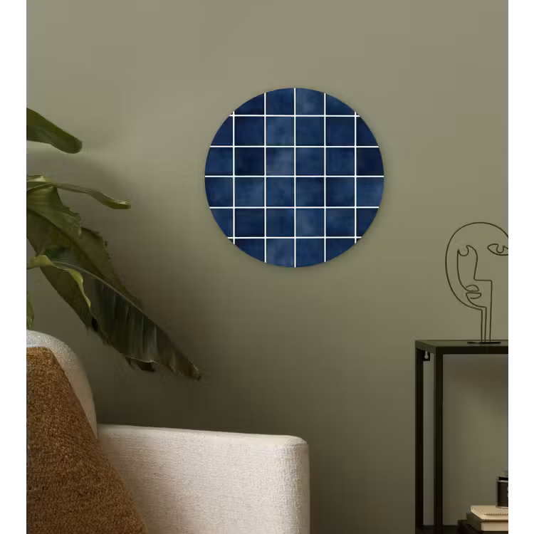 Tegel - Modern - Blauw Wandcirkel kunststof plaat 5mm dik klein 188 -sfeer3