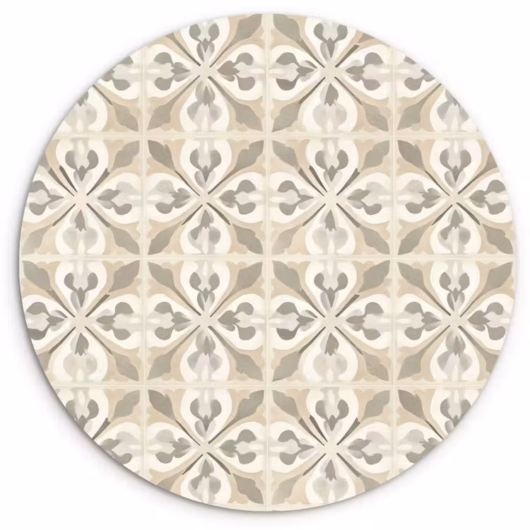 Tegel - Motief - Beige Wandcirkel kunststof plaat 5mm dik klein 188 -3d