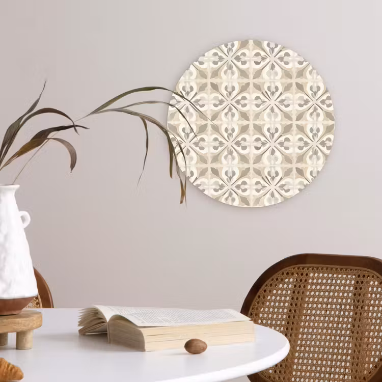 Tegel - Motief - Beige Wandcirkel kunststof plaat 5mm dik klein 188 -sfeer4