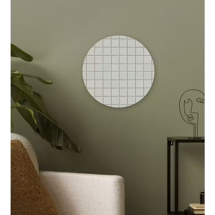 Tegel - Patroon - Lichtgroen Wandcirkel kunststof plaat 5mm dik klein 188 -sfeer3