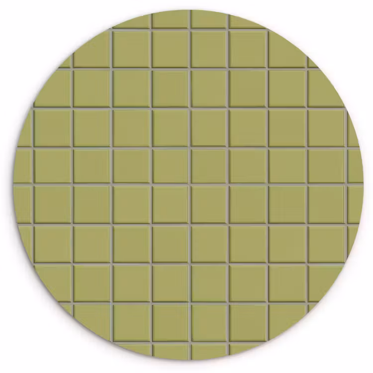 Tegel - Patroon - Olijfgroen Wandcirkel kunststof plaat 5mm dik klein 188 -3d