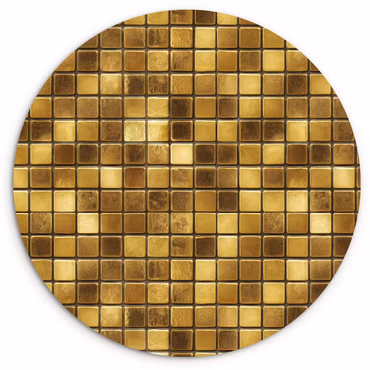 Tegels - Mozaïek - Luxe - Warm Goud Wandcirkel kunststof plaat 5mm dik klein 188 -3d