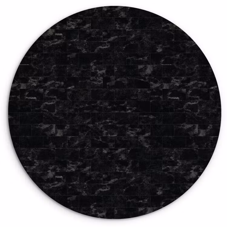 Tegels - Patroon - Marmer - Zwart Wandcirkel kunststof plaat 5mm dik klein 188 -3d