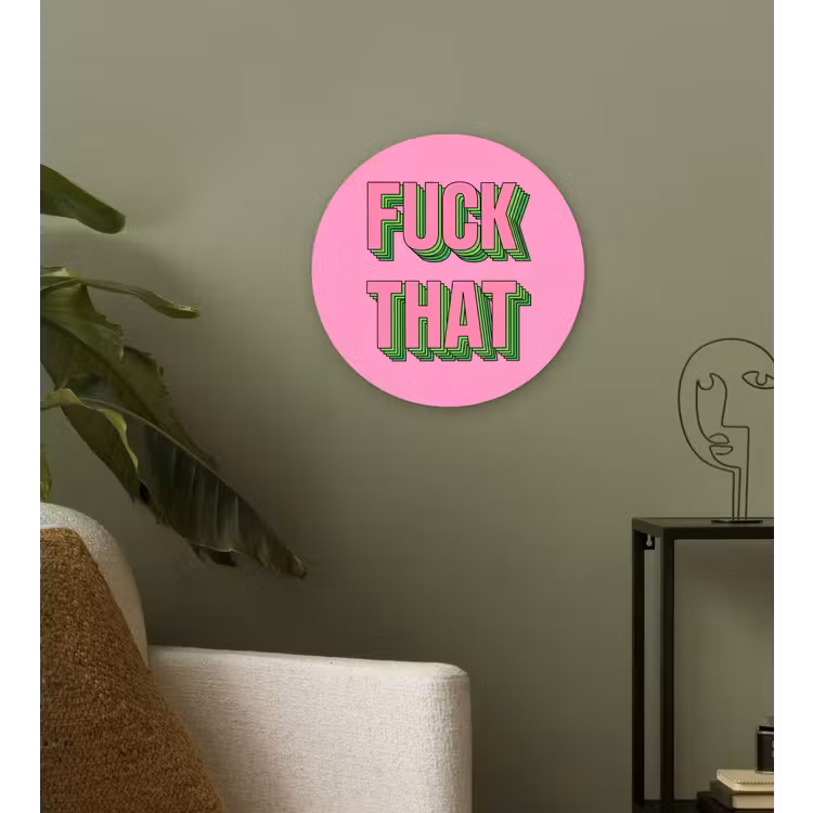 Tekst - Bold - Roze Wandcirkel kunststof plaat 5mm dik klein -sfeer3