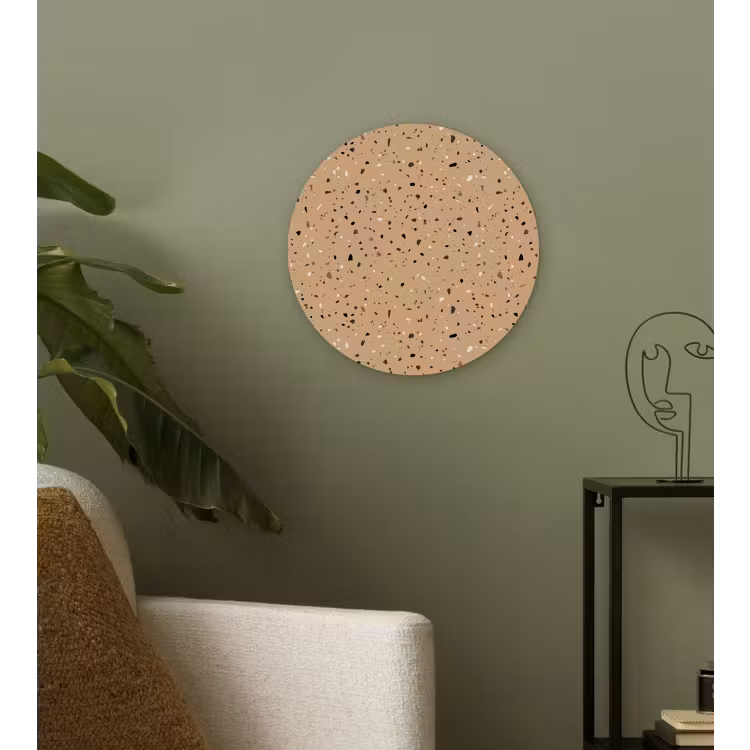 Terrazzo - Patroon - Beige Wandcirkel kunststof plaat 5mm dik klein 188 -sfeer3