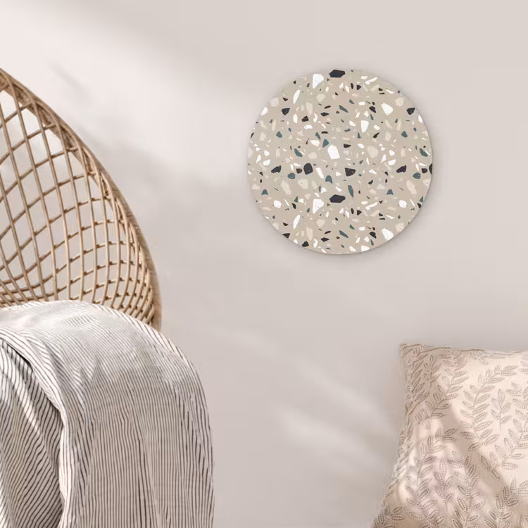Terrazzo - Patroon - Groen Wandcirkel kunststof plaat 5mm dik klein 188 -sfeer5