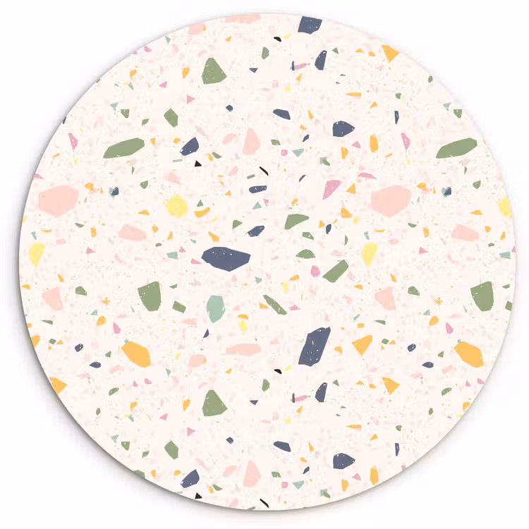 Terrazzo - Patroon - Kleurrijk - Festival Wandcirkel kunststof plaat 5mm dik klein 188 -3d