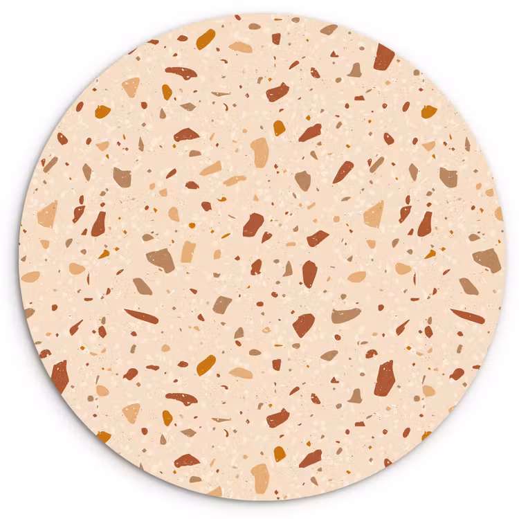 Terrazzo - Patroon - Kleurrijk - Steen Wandcirkel kunststof plaat 5mm dik klein 188 -3d