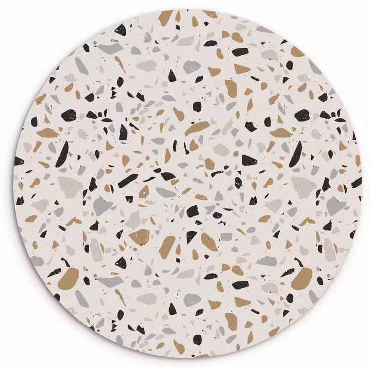 Terrazzo - Patroon - Staal Wandcirkel kunststof plaat 5mm dik klein 188 -3d