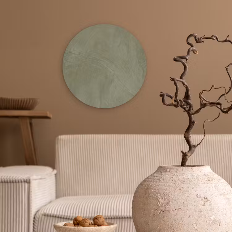 Textuur - Betonlook - Achtergrond - Modern - Groen Wandcirkel kunststof plaat 5mm dik klein -sfeer1