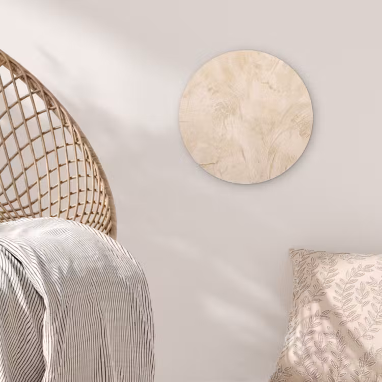 Textuur - Patroon - Abstract - Modern - Beige Wandcirkel kunststof plaat 5mm dik klein -sfeer5