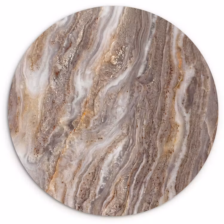 Textuur - Steen - Abstract - Beige Wandcirkel kunststof plaat 5mm dik klein -3d