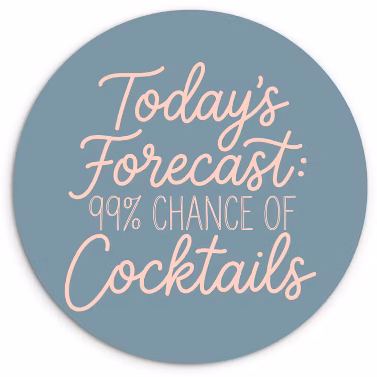 Today's Forecast - Cocktails - Blauw Wandcirkel kunststof plaat 5mm dik klein -3d