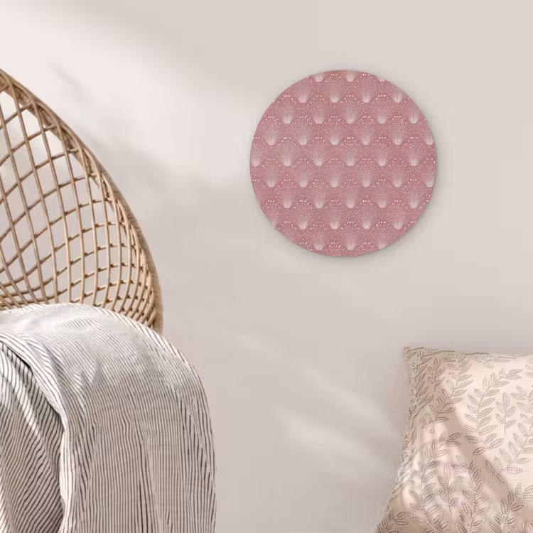 Trendy - Patroon - Roze Wandcirkel kunststof plaat 5mm dik klein 188 -sfeer5