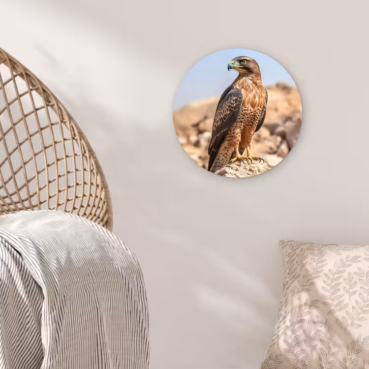 Valk - Vogel - Rots - Macht Wandcirkel kunststof plaat 5mm dik klein -sfeer5