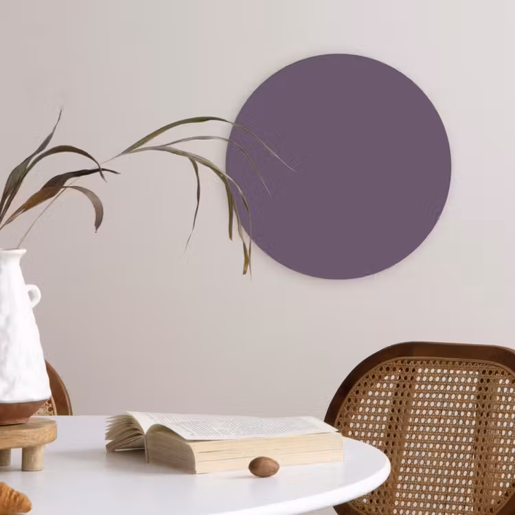 Velvet - Aubergine - Paars Wandcirkel kunststof plaat 5mm dik klein 188 -sfeer4