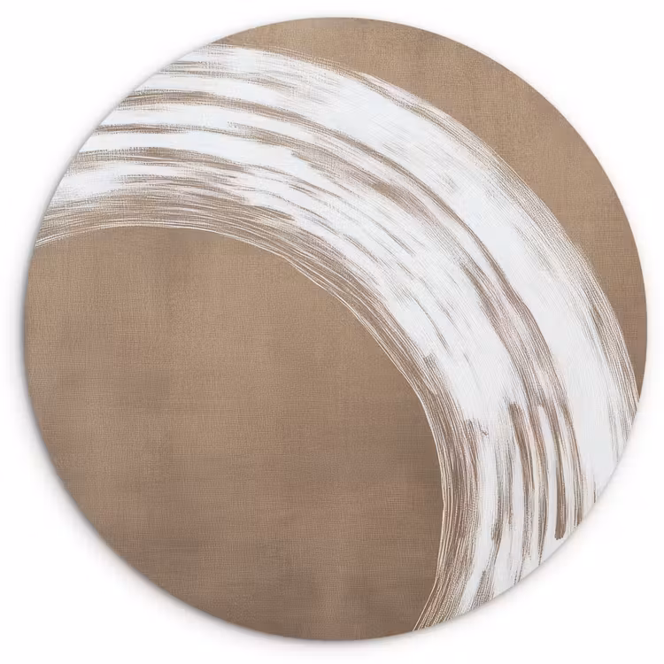 Verf - Bruin - Japandi Wandcirkel kunststof plaat 5mm dik klein -3d