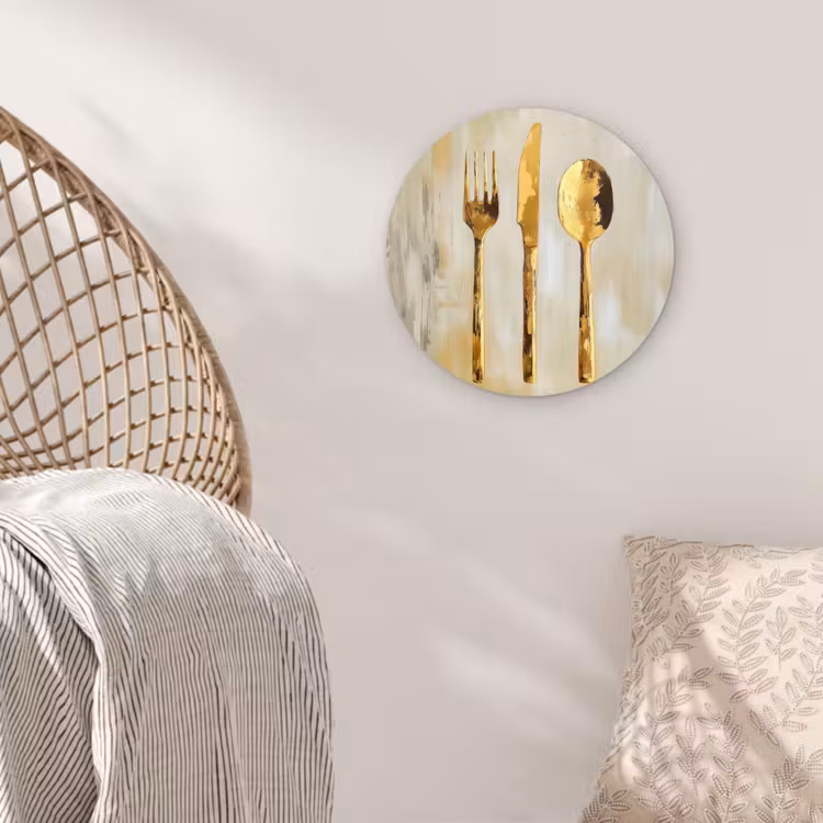 Verf - Goud - Bestek Wandcirkel kunststof plaat 5mm dik klein -sfeer5