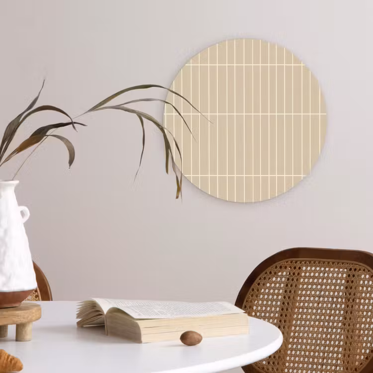 Verticaal - Wandtegel - Crème - Beige Wandcirkel kunststof plaat 5mm dik klein 188 -sfeer4