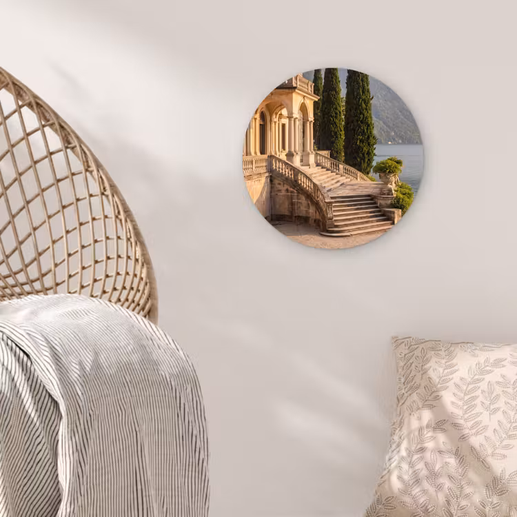 Muurcirkel - Villa - water -trappen - Villa - water -trappen Wandcirkel kunststof plaat 5mm dik klein