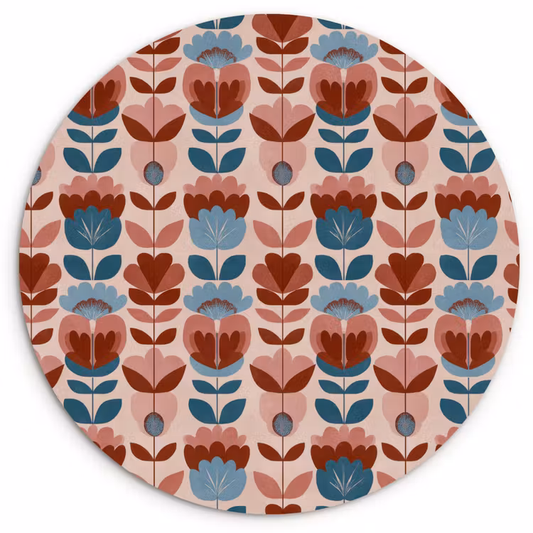 Vintage - Motief - Kleurrijk Wandcirkel kunststof plaat 5mm dik klein 188 -3d