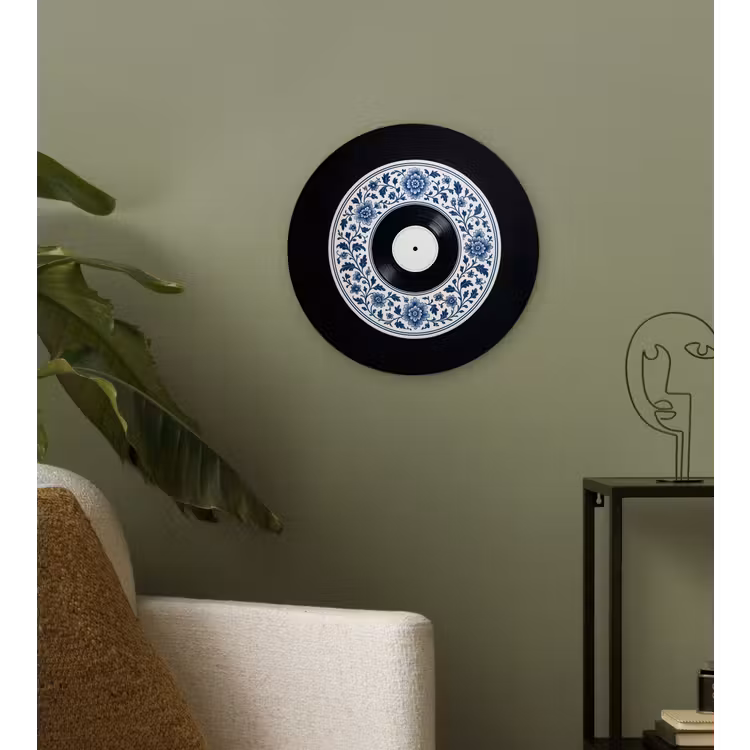Vinyl - LP - Delfts Blauw - Muziek Wandcirkel kunststof plaat 5mm dik klein -sfeer3