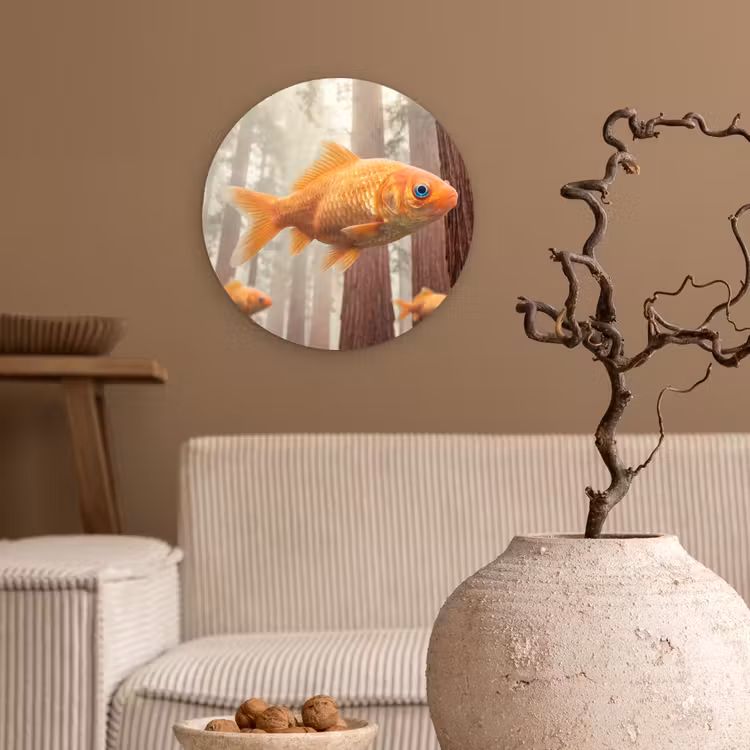 Muurcirkel - Vis - Bos - Fantasie - Vis - Bos - Fantasie Wandcirkel kunststof plaat 5mm dik klein