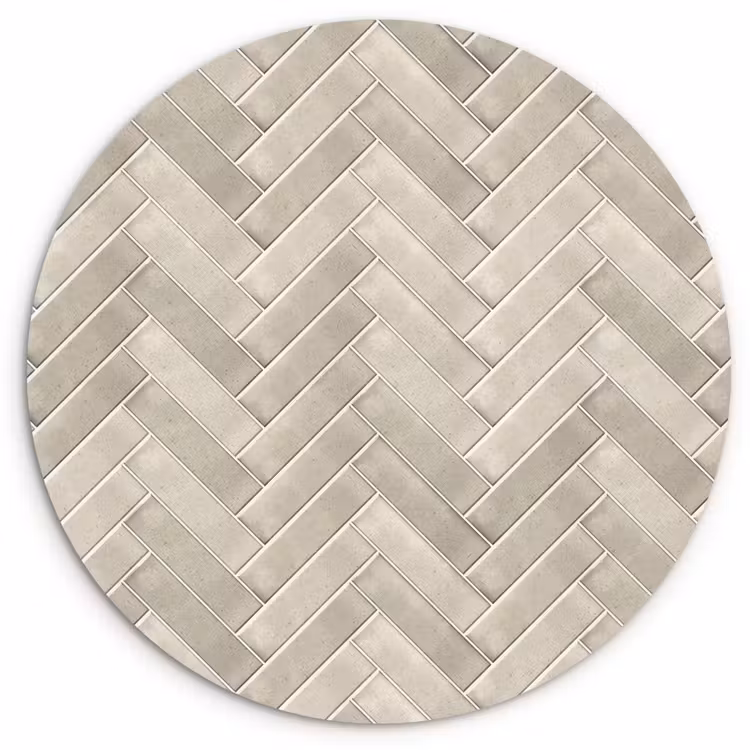 Visgraat - Wandtegel - Beige Wandcirkel kunststof plaat 5mm dik klein 188 -3d