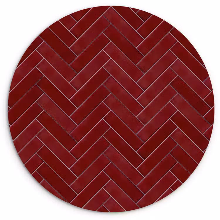 Visgraat - Wandtegel - Bordeaux - Rood Wandcirkel kunststof plaat 5mm dik klein 188 -3d