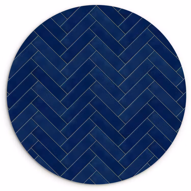 Visgraat - Wandtegel - Donkerblauw - Navy Blue Wandcirkel kunststof plaat 5mm dik klein 188 -3d
