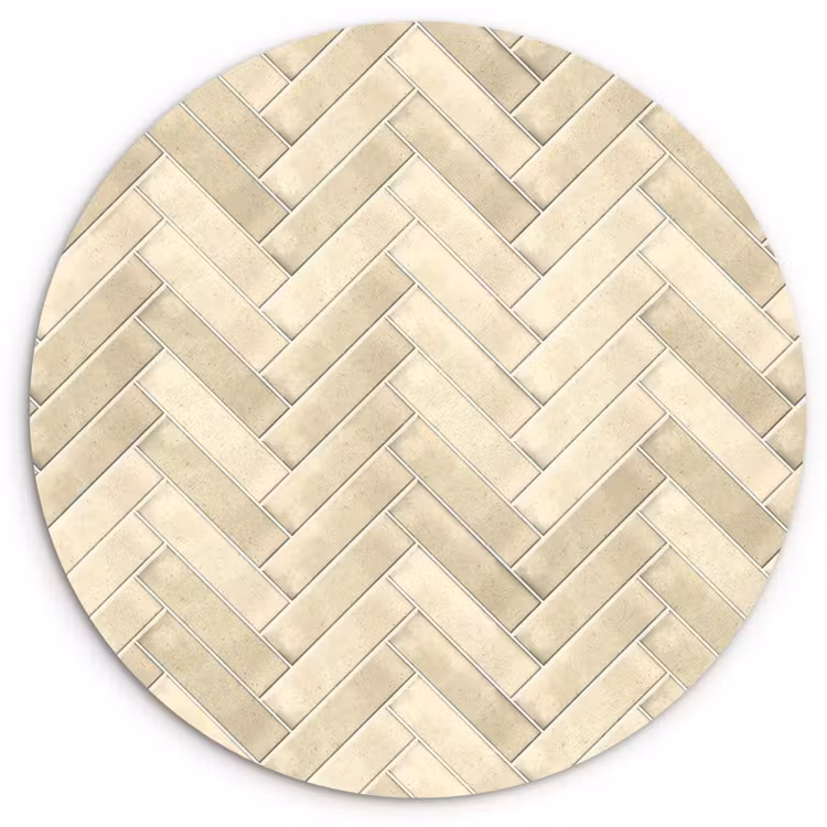 Visgraat - Wandtegel - Licht Beige Wandcirkel kunststof plaat 5mm dik klein 188 -3d